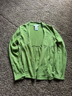 White Stag Light Green Open-Front Women's Cardigan